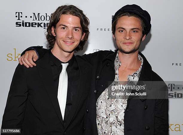 Actors Justin Gilley and Shiloh Fernandez attend the "Skateland" after party on May 11, 2011 in Hollywood, California.