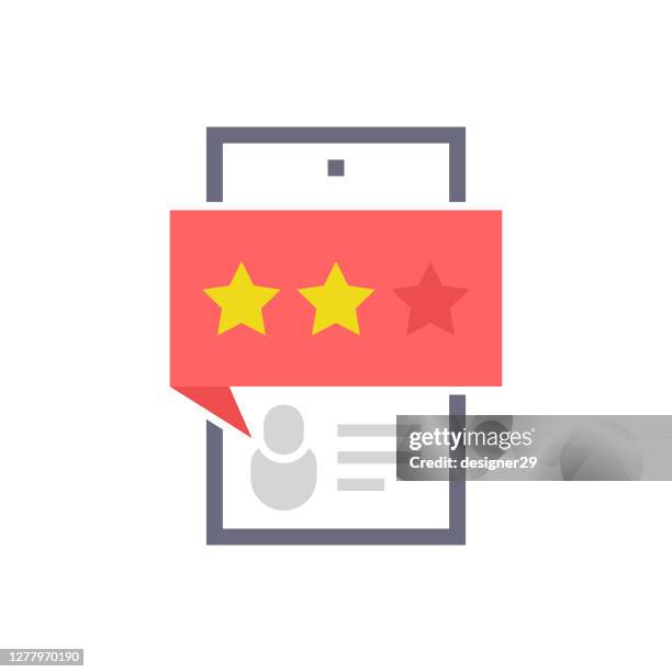 smartphone and online rating icon vector design. - negative feedback stock illustrations