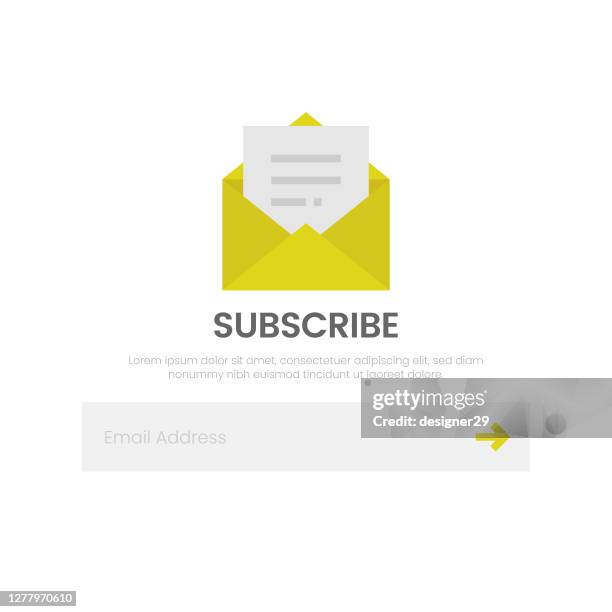 subscribe icon. email and newsletter flat design on white background. - subscription stock illustrations