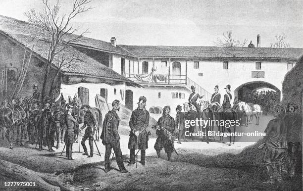 King Victor Emanuel meets with Field Marshal Graf Radetzky in Vignale on March 24, 1849.