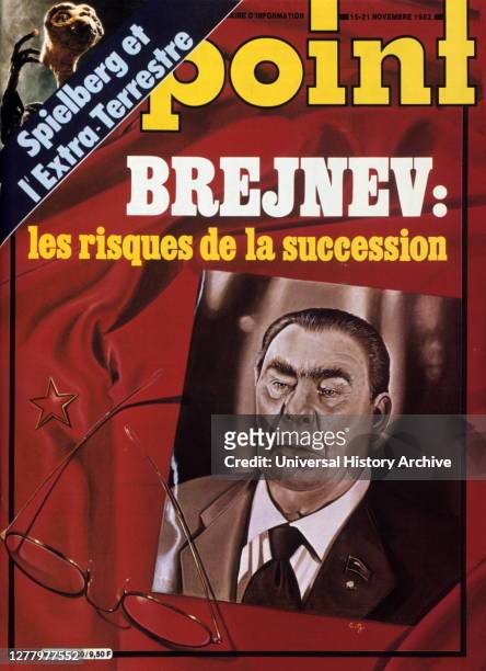 Front cover of French new magazine, 'Le Point' 1982. Speculation about the leadership of the soviet union after Leonid Brezhnev.