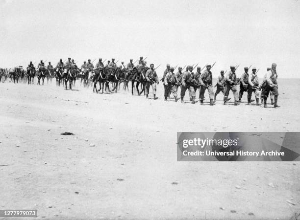 The French Foreign Legion on manoeuvres, Boudenib, Morocco, 1911. The French Foreign Legion was established in 1831 as an elite unit of foreign...