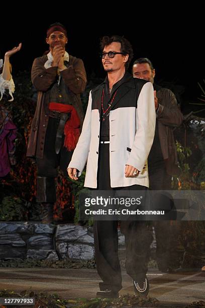 Johnny Depp at the World Premiere of Disney's "Pirates of the Caribbean: On Stranger Tides" at Disneyland on May 7, 2011 in Anaheim, California.