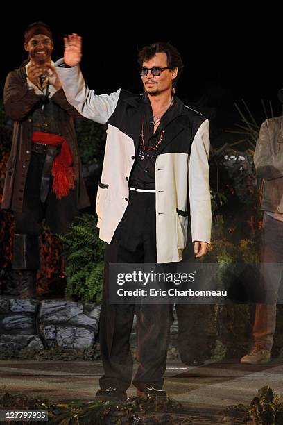 Johnny Depp at the World Premiere of Disney's "Pirates of the Caribbean: On Stranger Tides" at Disneyland on May 7, 2011 in Anaheim, California.