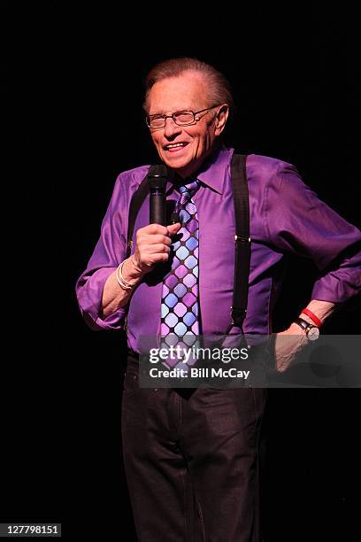 Larry King performs on the Opening Night of his Comedy Tour at The Borgata Hotel Casino & Spa May 14, 2011 in Atlantic City, New Jersey.