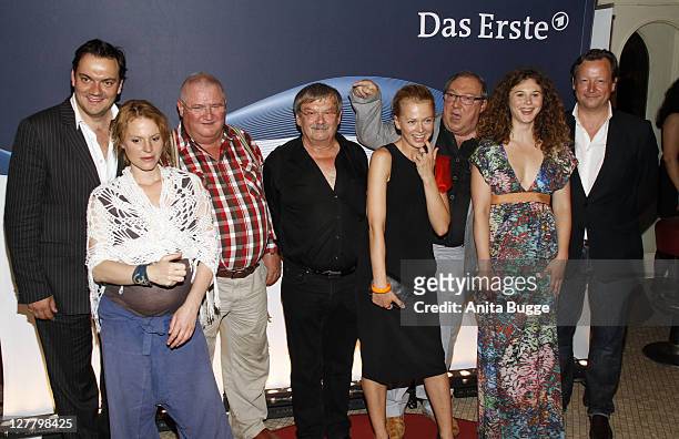 The actors Charly Huebner, Maria Simon, Horst Krause, Wolfgang Winkler, Isabell Gerschke, Jaecki Schwarz, Anna Maria Sturm and Matthias Brand attend...