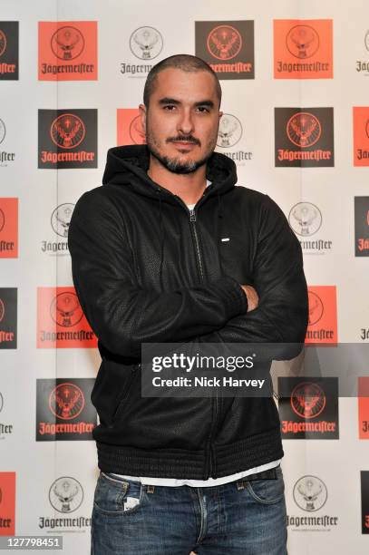 Zane Lowe attends the Jagermeister Ice Cold 4D Alice Cooper Holographic Event at Battersea Power station on May 11, 2011 in London, England.