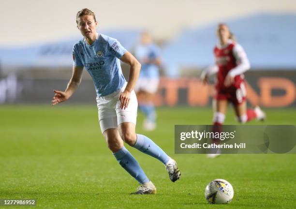 Ellen White of Manchester City during the Vitality Women's FA Cup Semi Final match between Manchester City and Arsenal on October 01, 2020 in...