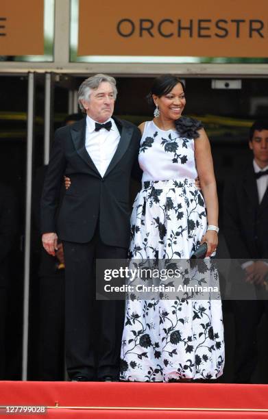 Jury President Robert De Niro and his wife Grace Hightower attend the 'Pirates of the Caribbean: On Stranger Tides' premiere at the Palais des...