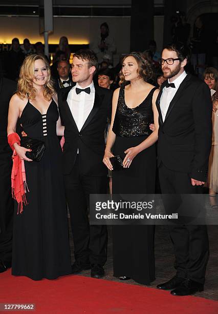 Actress Louisa Krause, actor Brady Corbet, actress Elizabeth Olsen and director Sean Durkin attend the "Martha Marcy May Marlene" Premiere at the...