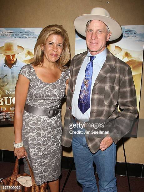 Peronality Hoda Kotb and horse trainer Buck Brannaman attend the premiere of "Buck" at Clearview Cinemas on June 7, 2011 in New York City.