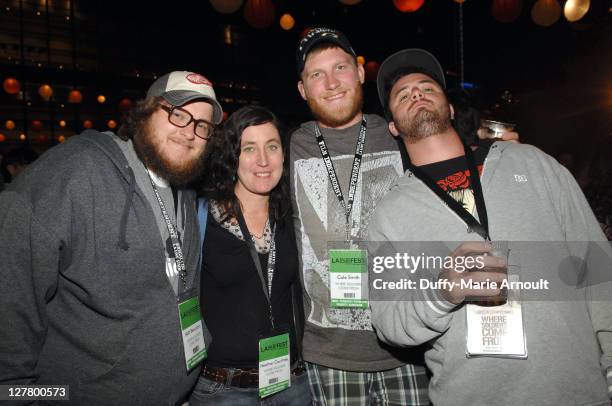 Actor Matt Beaudoin, producer/director Heather Courtney and actors Cole Smith and Dominic Fredianelli attend the Latin Filmmaker Party during the...