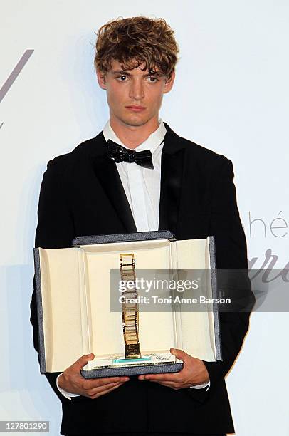 Actor Niels Schneider attends the Chopard Trophy Prize giving ceremony during the 64th Annual Cannes Film Festival at Hotel Martinez on May 14, 2011...