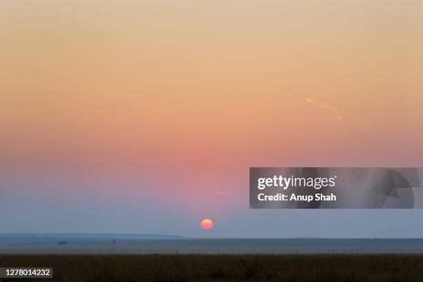 sunrise over the maasai mara national reserve - morning sky stock pictures, royalty-free photos & images