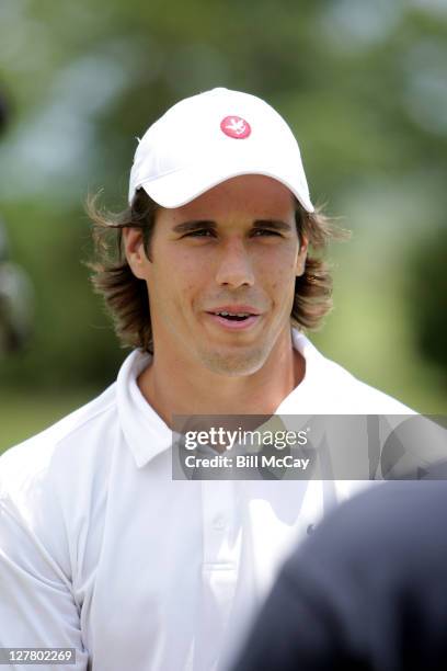 S Denver Broncos quarterback Brady Quinn attends Ron Jaworski Celebrity Golf Challenge Celebrity-Am at Atlantic City Country Club June 6, 2011 in...