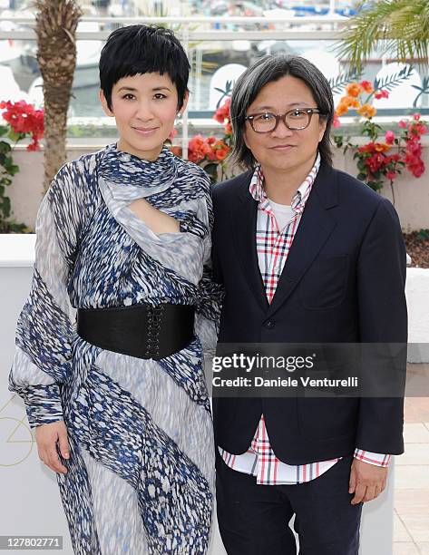 Actress Sandra Ng Kwan Yu and director Peter Chan attend the "Wu Xia" Photocall during the 64th Annual Cannes Film Festival at Palais des Festivals...