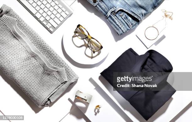 the professional women's wardrobe - luxus shopping stock-fotos und bilder