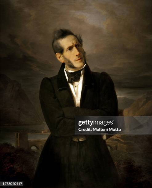 Giuseppe Molteni. 1800-1867. Portrait of Alessandro Manzoni. 1835 oil painting on canvas cm 103 x 80.5.