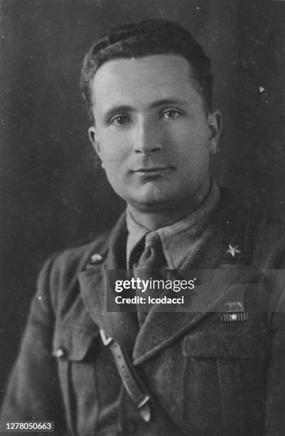 1920s italian soldier portrait - vintage military uniform stock pictures, royalty-free photos & images