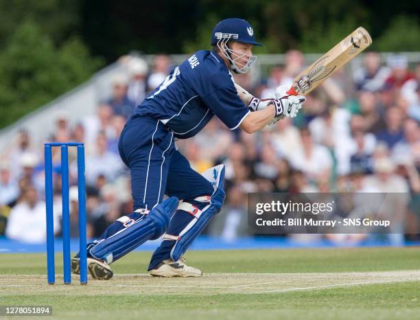 Neil MacRae in action for Scotland.