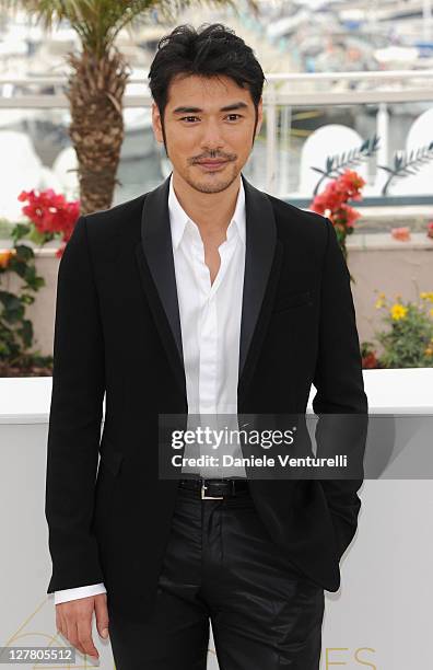 Actor Takeshi Kaneshiro attends the "Wu Xia" Photocall during the 64th Annual Cannes Film Festival at Palais des Festivals on May 14, 2011 in Cannes,...