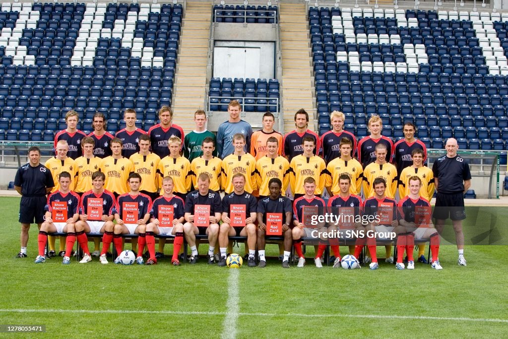 24/07/06 .Falkirk Stadium - Westfield .Back Row - Darren Barr, Tiago Rodriguez, Marc Twaddle, Kenny Milne, Michael Andrews, Scott Higgens, Jamie Barclay, Craig Ireland, Karl Dodd, Liam Craig, Vitor Lima..Middle Row - Craig Sprowl, Peter Mcahon, Chris Mit