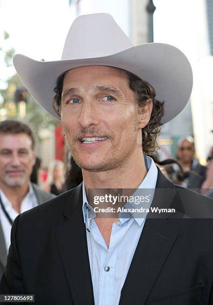 Actor Matthew McConaughey arrives at the 2011 Los Angeles Film Festival opening night premiere of "Bernie" held at Regal Cinemas L.A. Live on June...