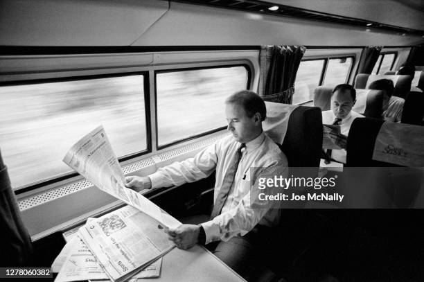 In September of 1988, then Senator Joe Biden seen on the on the metro liner from Wilmington, Delaware to Washington DC. He was returning to work in...