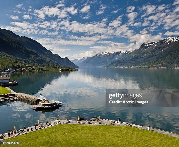 view of hardangerfjord, loftus, norway - hardangerfjord ストックフォトと画像