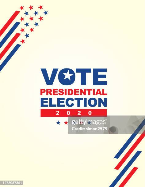 2020 usa election with stars and stripes background - presidential candidate stock illustrations