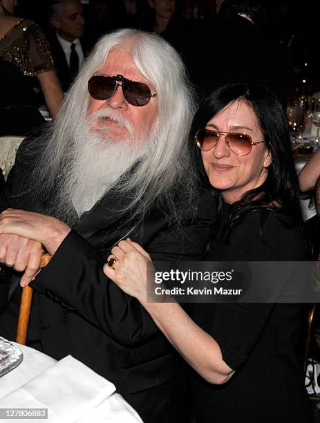 Inductee Leon Russell and Jodi Peckman attend a dinner for the 26th annual Rock and Roll Hall of Fame Induction Ceremony at The Waldorf=Astoria on...