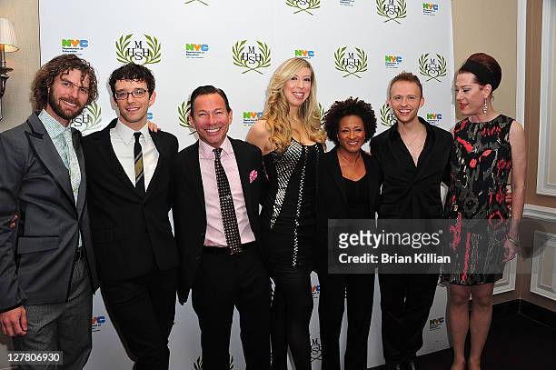 Actors Lance Horne, Michael Urie, Cortes Alexander, Emily McNamara, Wanda Sykes, Marty Thomas, and Justin Bond attend the Gayfest NYC 2011 Annual...