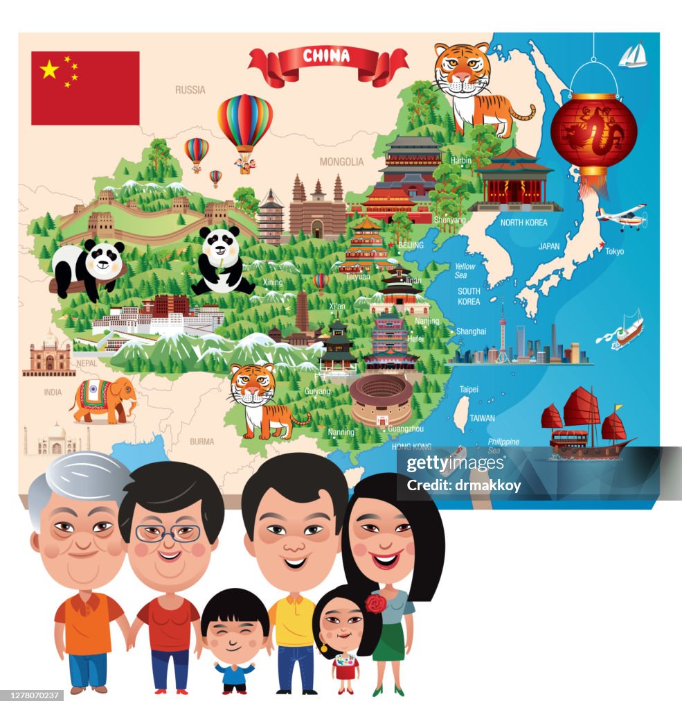 China Map And China Family High-Res Vector Graphic - Getty Images