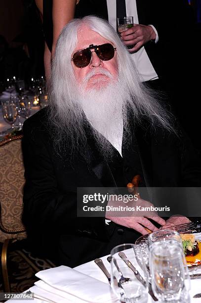 Inductee Leon Russell attends a dinner for the 26th annual Rock and Roll Hall of Fame Induction Ceremony at The Waldorf=Astoria on March 14, 2011 in...