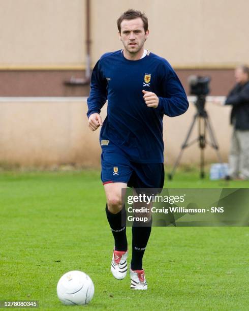 Scotland ace James McFadden goes through his paces before the squad jet off to Lithuania