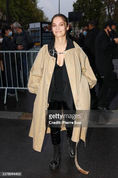 Actress Lola Le Lann attends the Yohji Yamamoto Womenswear Spring/Summer 2021 show as part of Paris Fashion Week on October 02, 2020 in Paris, France.