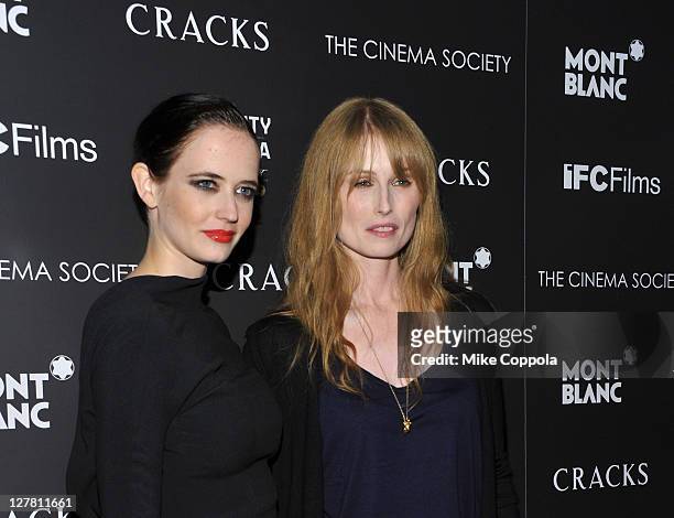 Actress Eva Green and Director Jordan Scott attend the Cinema Society & Montblanc screening of "Cracks" at the Tribeca Grand Screening Room on March...