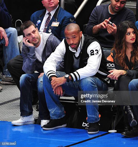 Thierry Henry attends the Memphis Grizzlies vs New York Knicks game at Madison Square Garden on March 17, 2011 in New York City.