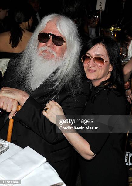 Inductee Leon Russell and Jodi Peckman attend a dinner for the 26th annual Rock and Roll Hall of Fame Induction Ceremony at The Waldorf=Astoria on...