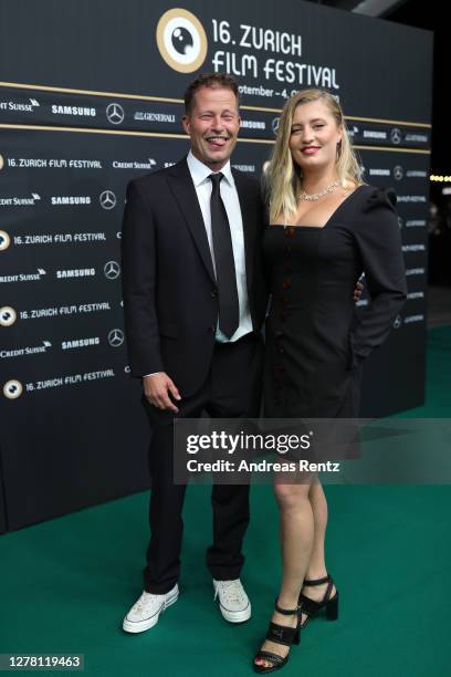 Luna Schweiger with her father Til Schweiger attend the "Gott, Du kannst ein Arsch sein" premiere during the 16th Zurich Film Festival at Kino Corso...
