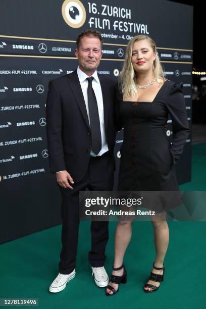 Luna Schweiger with her father Til Schweiger attend the "Gott, Du kannst ein Arsch sein" premiere during the 16th Zurich Film Festival at Kino Corso...
