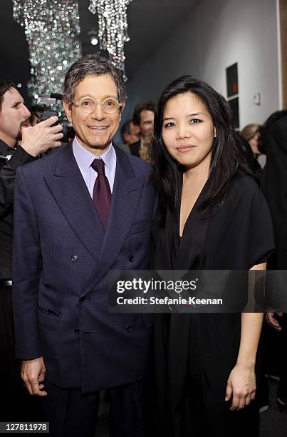 Jeffrey Deitch and Clara Kim attend 2011 REDCAT Gala Honoring Eli & Edythe Broad and Apichatpong Weerasethakul at REDCAT on March 19, 2011 in Los...