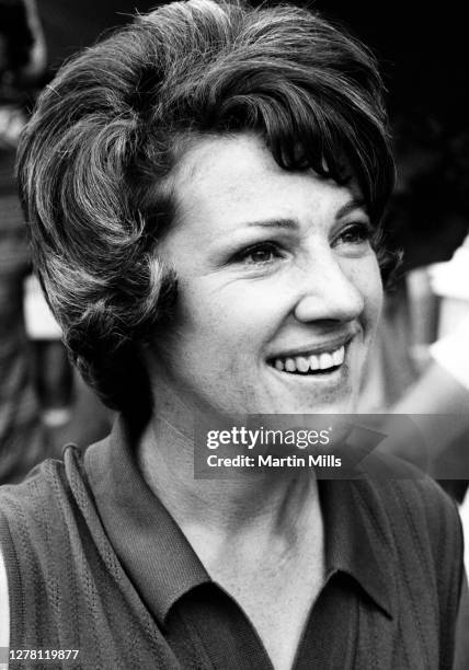 Susie Berning of the United States smiles after winning the 1972 U.S. Women's Open Golf Championship on July 2, 1972 at the Winged Foot Golf Club,...