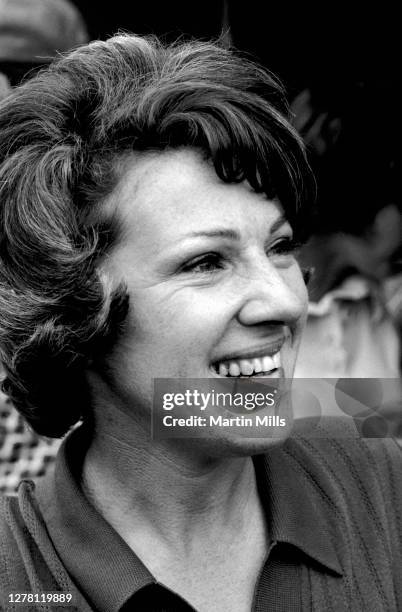 Susie Berning of the United States smiles after winning the 1972 U.S. Women's Open Golf Championship on July 2, 1972 at the Winged Foot Golf Club,...