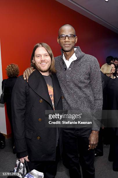 Elliot and Mark Bradford attend 2011 REDCAT Gala Honoring Eli & Edythe Broad and Apichatpong Weerasethakul at REDCAT on March 19, 2011 in Los...
