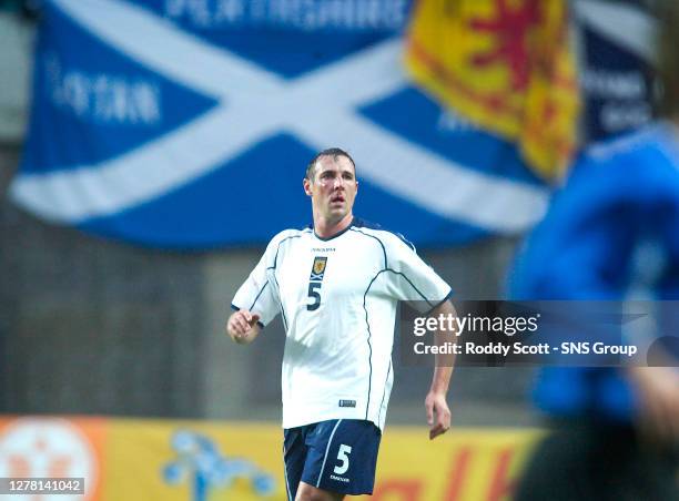 V SCOTLAND.LE COQ ARENA - TALLINN.Scotland stopper Malky Mackay keeps his mind focused on the job