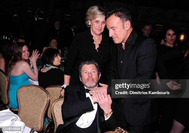 Founder of the Rock and Roll Hall of Fame Foundation Jann Wenner and singer-songwriter Bruce Springsteen attends a dinner for the 26th annual Rock...
