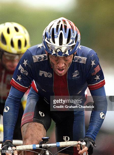 Lance Armstrong of the USA in action during the mens elite road race during the World Road Cycling Championships between Valkenburg and Maastricht in...