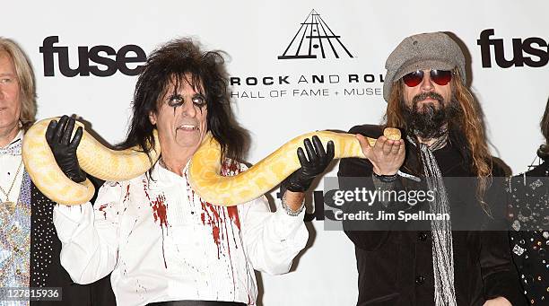 Alice Cooper and Rob Zombie attend the 26th annual Rock and Roll Hall of Fame Induction Ceremony at The Waldorf=Astoria on March 14, 2011 in New York...