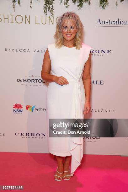 Samantha Armytage attends the Everest Carnival Fashion Lunch on TAB Epsom Day at Royal Randwick Racecourse on October 03, 2020 in Sydney, Australia.